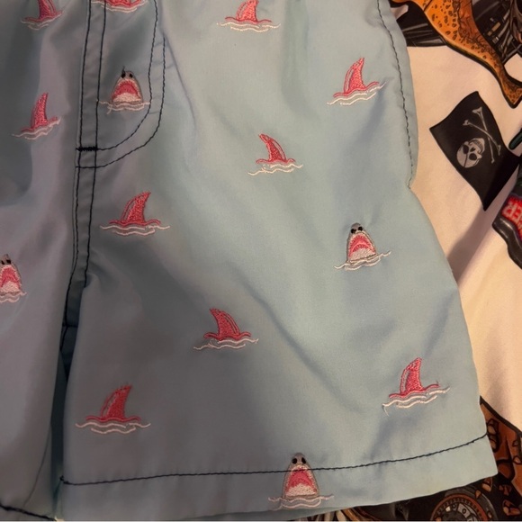 Kids Swim Trunks with Shark Print - Picture 2 of 4